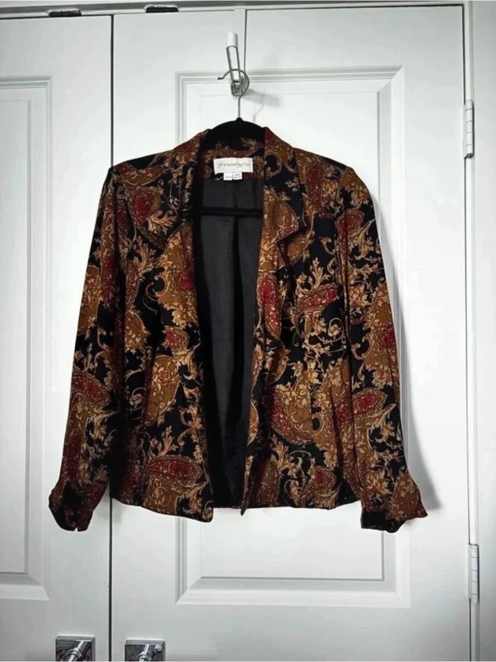Fredy’s Black Paisley Blazer with Brown and Red Accents